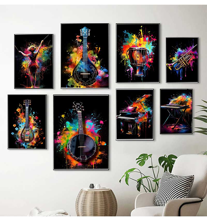 Resin Art Studio - Pinturas de Diamante Clássicas de Instrumentos
