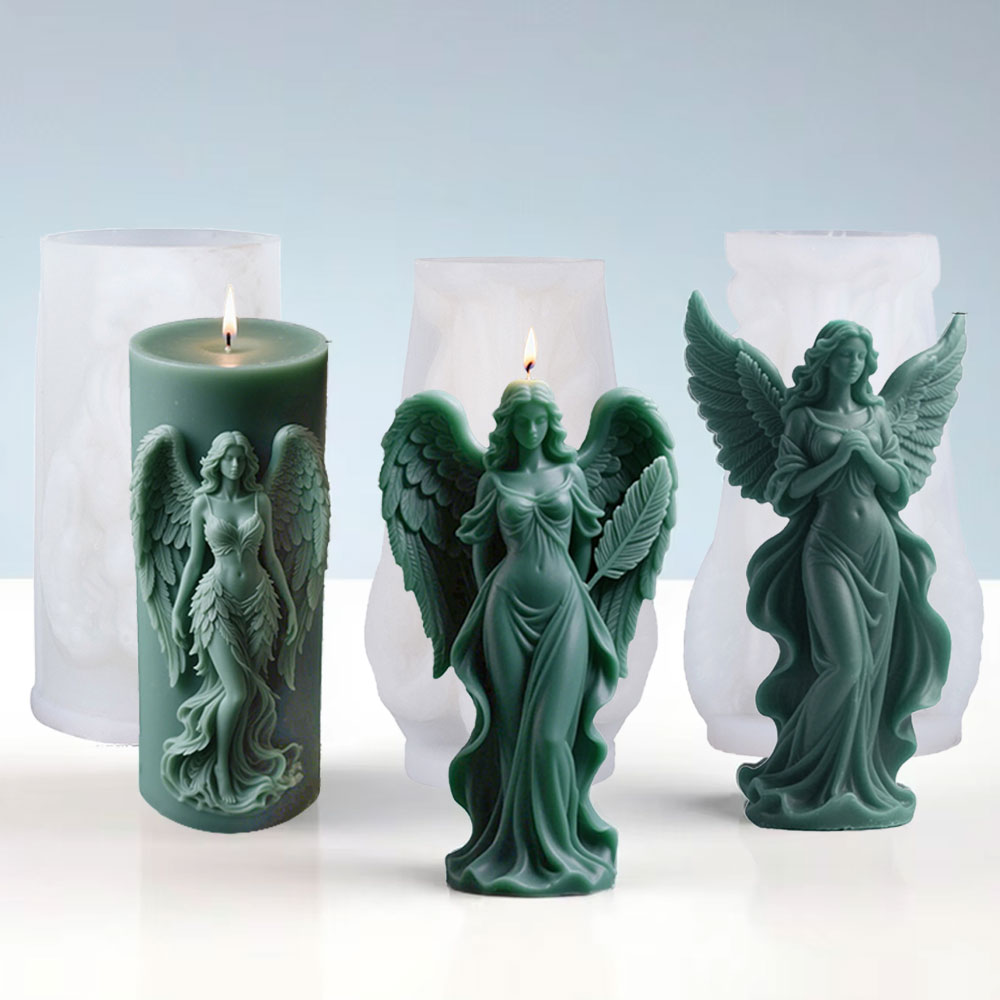 Resin Art Sculptures - Asas deusa perfumado molde de vela