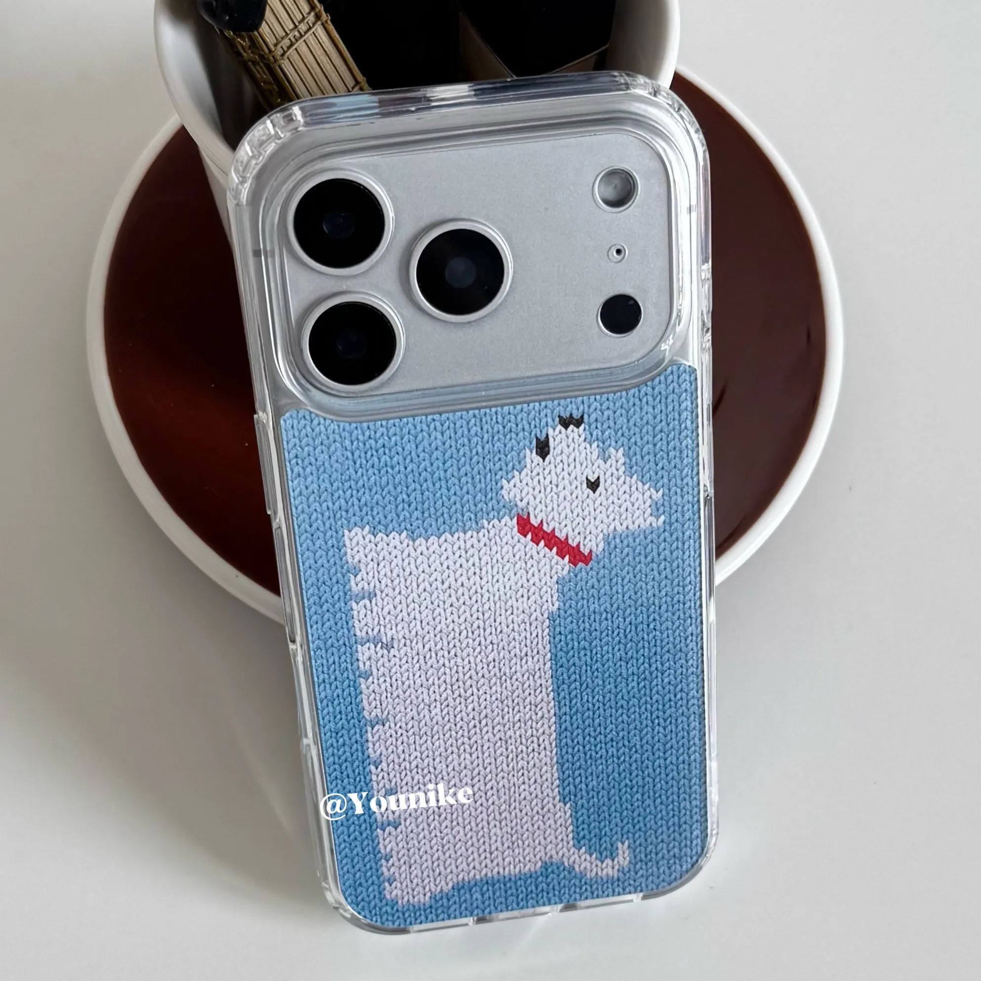 Resin Art Phone Case - Coreano ins malha impressa ocidental highland