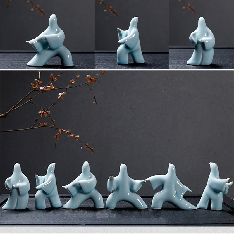 Resin Art Studio - Arte abstrata cerâmica kungfu poses estatueta