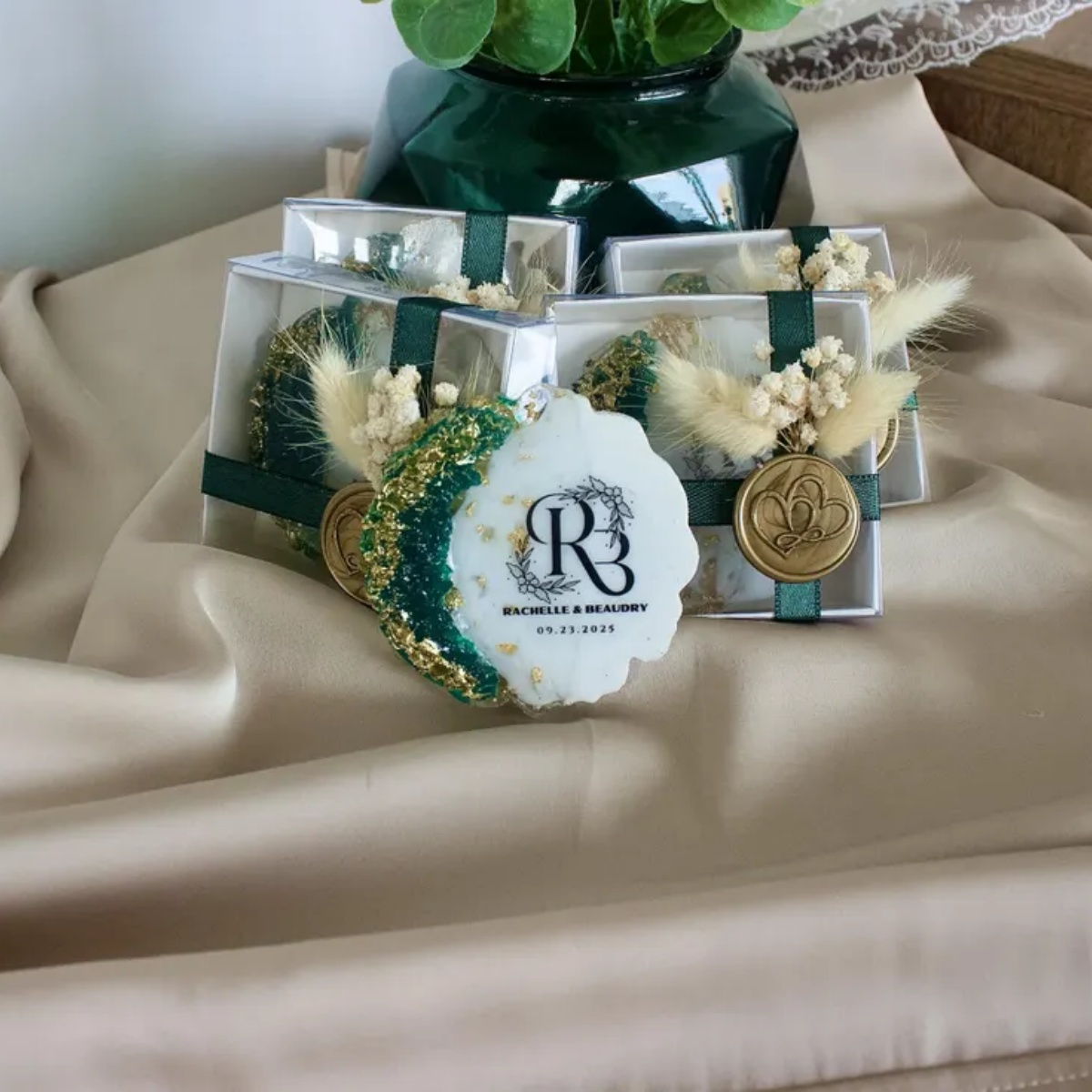 Resin Art Design For Wedding - Favor de ímã epóxi de casamento