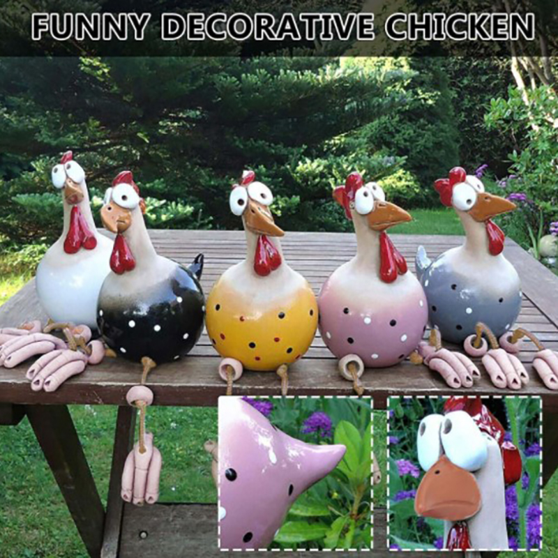 Engraçado galinha cerca decora - Resin Art Sculptures avaliação e preço