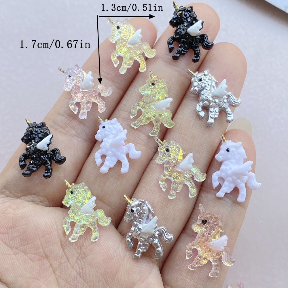 Mini Cartoon Unicorn Nail Art, - Resin Art Design For Wedding avaliação e preço