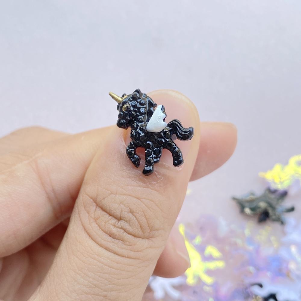 Mini Cartoon Unicorn Nail Art, - Resin Art Design For Wedding avaliação e preço