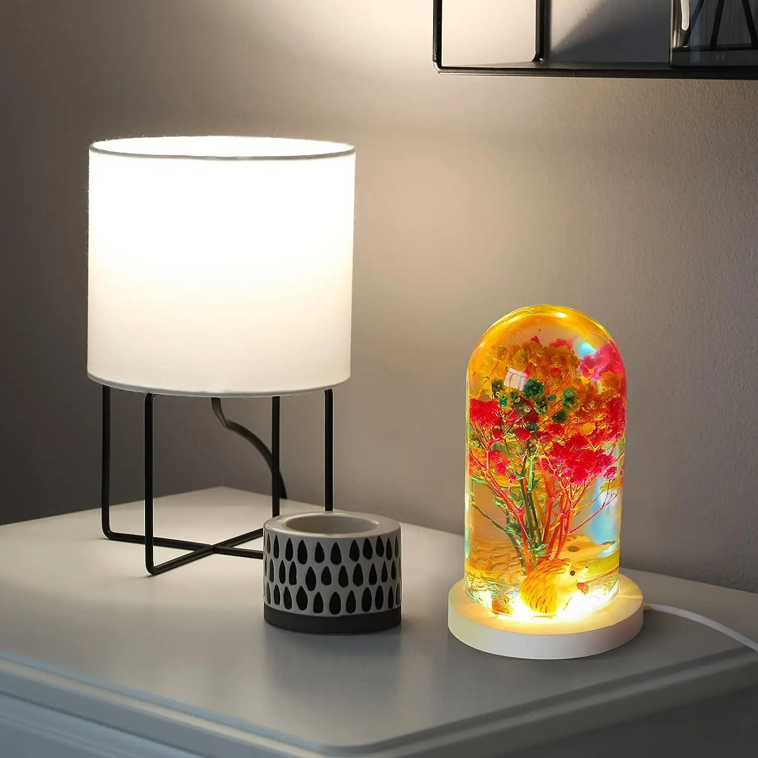 Diy cristal resina epóxi molde - Resin Art Light avaliação e preço