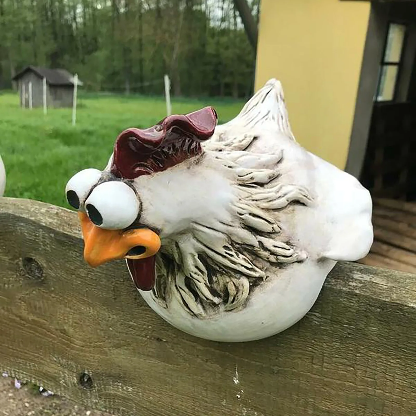 Engraçado galinha cerca decora - Resin Art Sculptures avaliação e preço