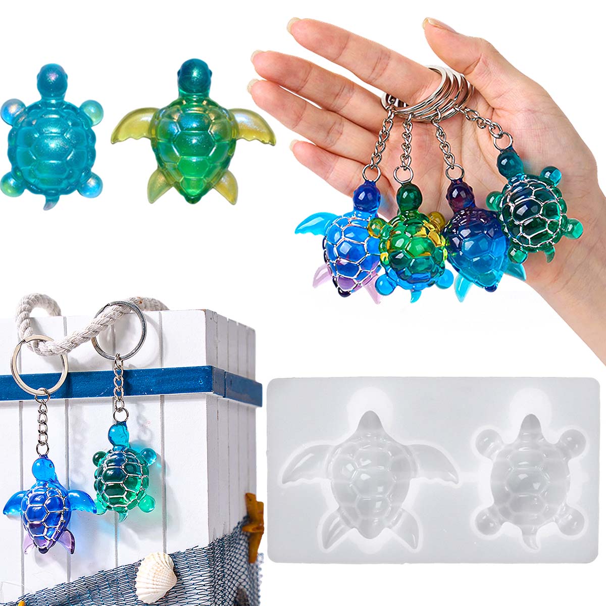3d tartaruga do mar chaveiro m - Resin Art Uv avaliação e preço