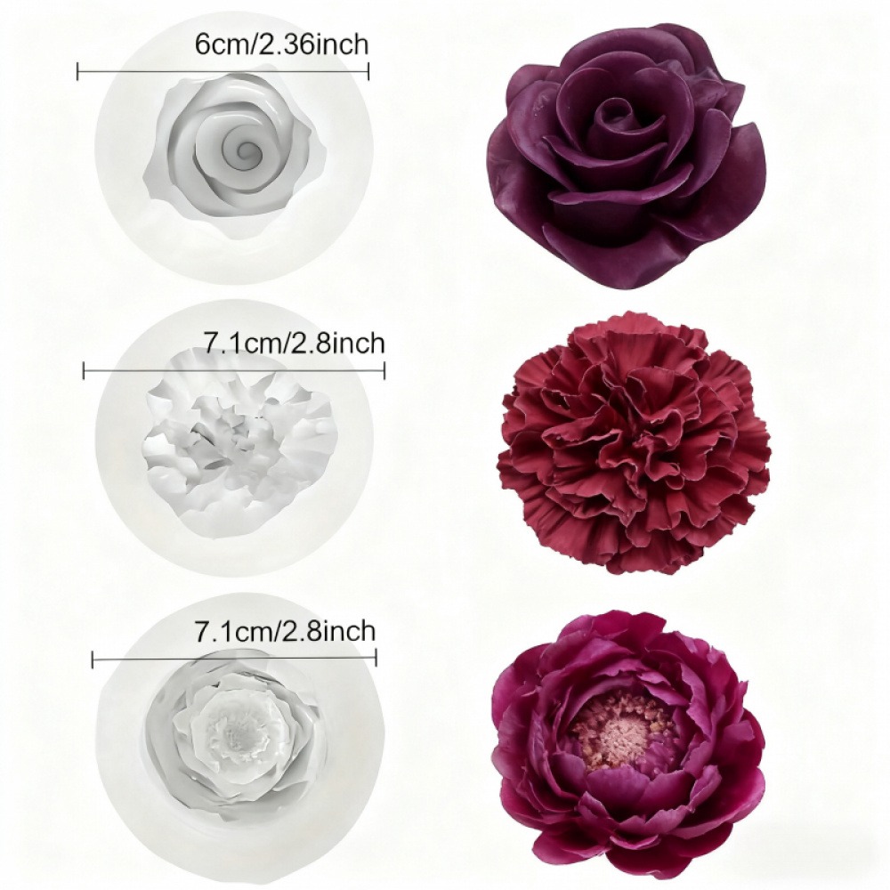 Moldes de silicone rosa, peôni - Resin Art Design For Wedding avaliação e preço
